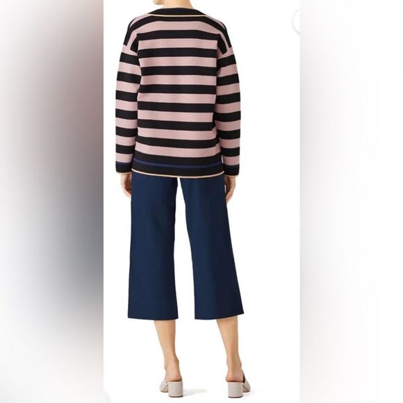 Diane Von Furstenberg Stripe Knit Pullover Sweater Size Small Oversized - Picture 3 of 9